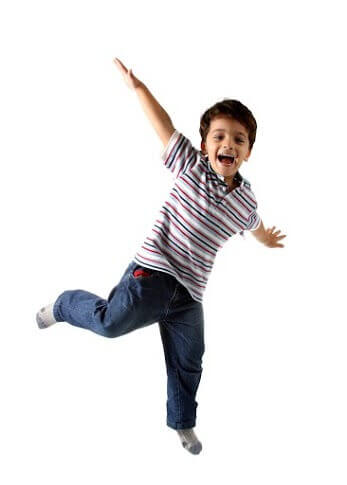 happy child jumping